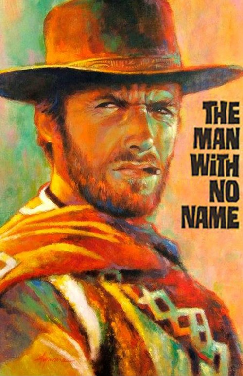 The Man with No Name is the protagonist portrayed by Clint Eastwood in Sergio Leone's "Dollars Trilogy" of Spaghetti Western films: A Fistful of Dollars (1964), For a Few Dollars More (1965) and The Good, the Bad and the Ugly (1966). He is easily recognizable due to his iconic poncho, brown hat, tan cowboy boots, fondness for cigarillos and the fact that he rarely talks. Though he is called "Joe", "Manco" and "Blondie" in the each film respectively, since he never introduces himself by name in any of the films, he is conventionally known as "The Man with No Name." This list also includes High Plains Drifter and Pale Rider as extensions of TMWNN idea as Eastwood is only referred to as "The Stranger" and "Preacher" respectively.